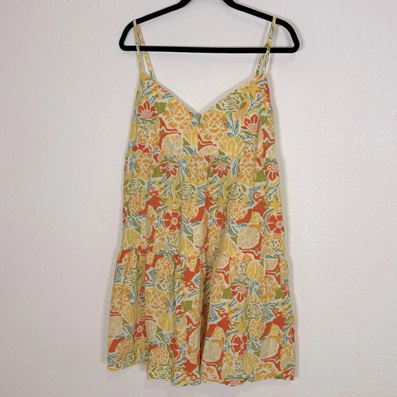 Bloomingdale’s Velvet Cottagecore Buttery Yellow All Over Floral Print Sun Dress - Picture 2 of 11